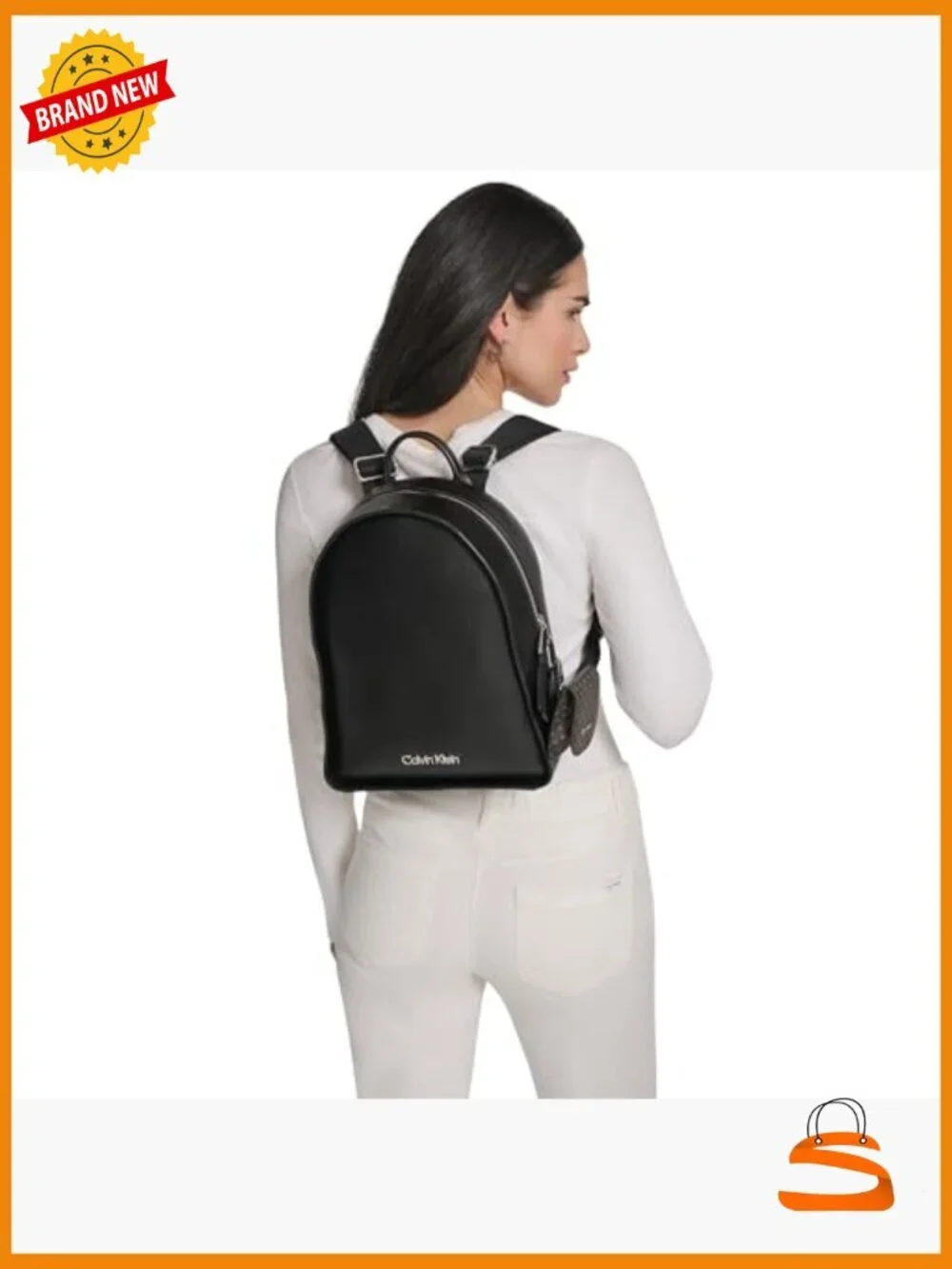 Zip Around Backpack with Vegan Leather & Multiple Pockets